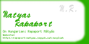 matyas rapaport business card