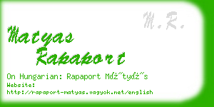 matyas rapaport business card